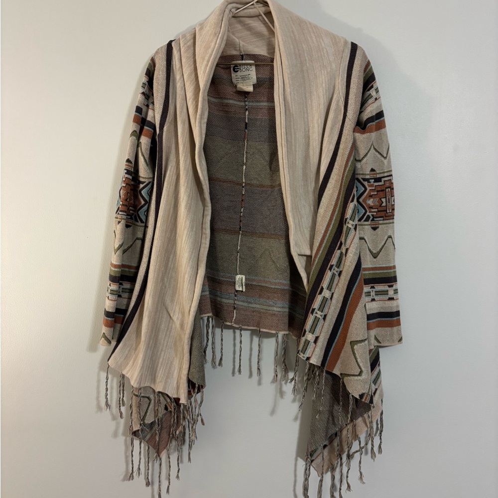 Billabong Beige and Brown Patterned Poncho